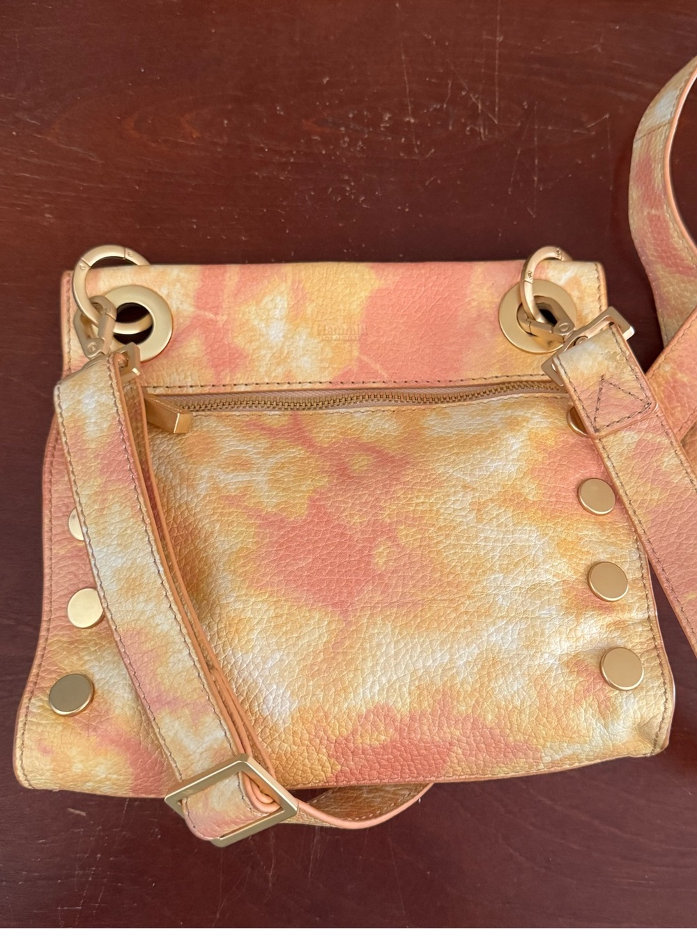 Hammitt Small Tony Crossbody Bag leather Tie Dye Brushed Gold Rivets